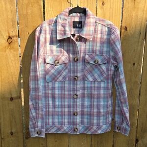 KUT from the KLOTH Magnolia Plaid Shirt Jacket Size M.